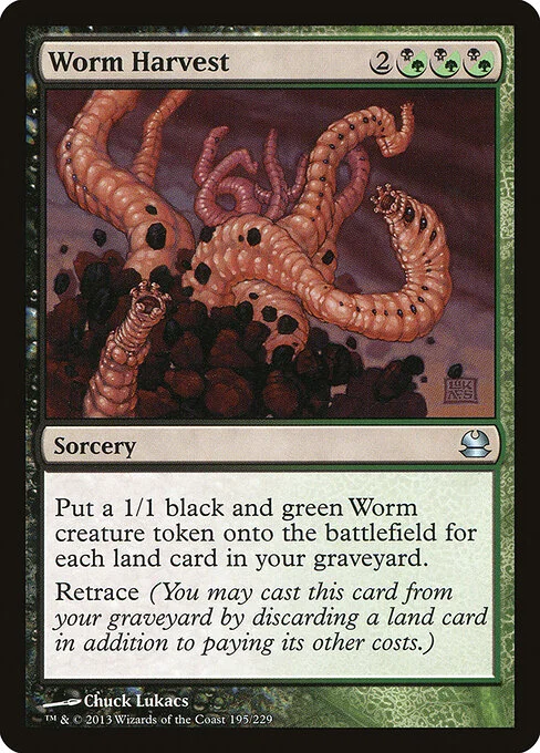 Worm Harvest, carta Magic di tipo Sorcery illustrata da Chuck Lukacs