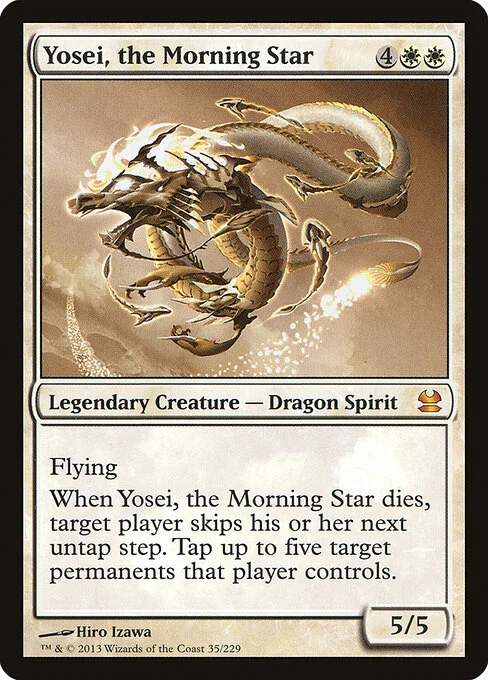 Yosei, the Morning Star, carta Magic di tipo Legendary Creature — Dragon Spirit illustrata da Hiro Izawa