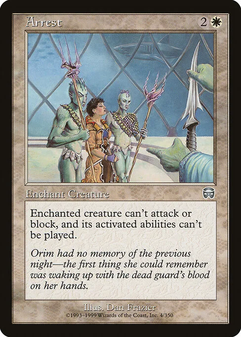 Arrest, carta Magic di tipo Enchantment — Aura illustrata da Dan Frazier