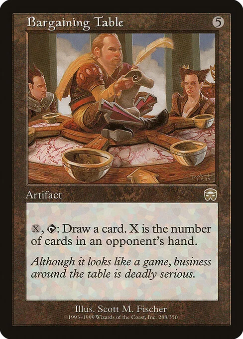 Bargaining Table, carta Magic di tipo Artifact illustrata da Scott M. Fischer