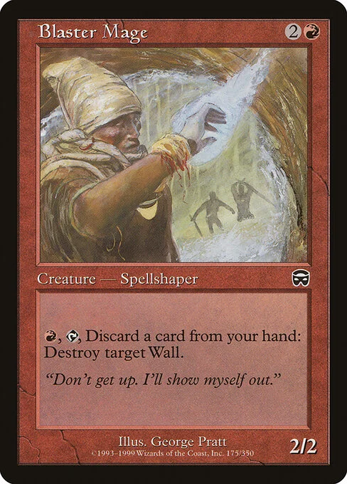 Blaster Mage, carta Magic di tipo Creature — Human Spellshaper illustrata da George Pratt