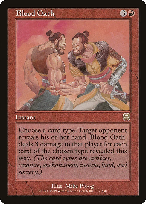 Blood Oath, carta Magic di tipo Instant illustrata da Mike Ploog