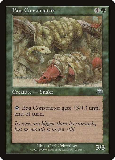 Boa Constrictor, carta Magic di tipo Creature — Snake illustrata da Carl Critchlow