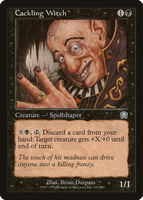 Cackling Witch, carta Magic di tipo Creature — Human Spellshaper illustrata da Brian Despain