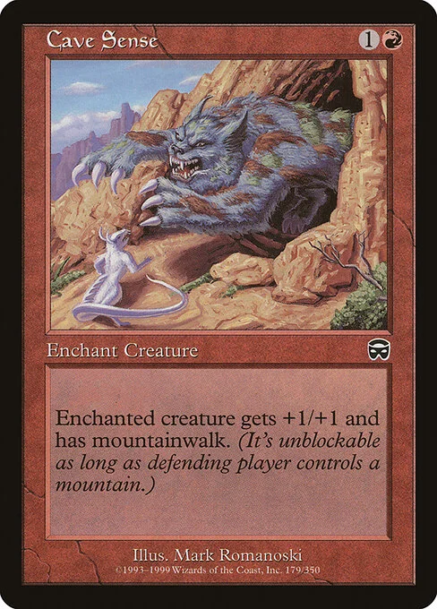 Cave Sense, carta Magic di tipo Enchantment — Aura illustrata da Mark Romanoski