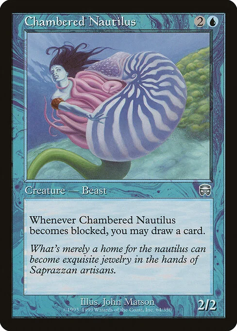 Chambered Nautilus, carta Magic di tipo Creature — Nautilus Beast illustrata da John Matson
