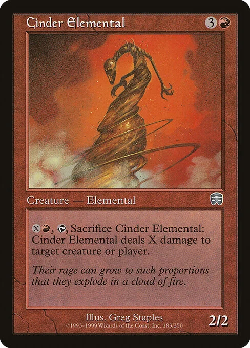 Cinder Elemental, carta Magic di tipo Creature — Elemental illustrata da Greg Staples