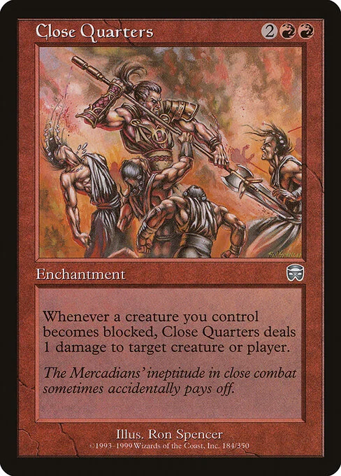Close Quarters, carta Magic di tipo Enchantment illustrata da Ron Spencer