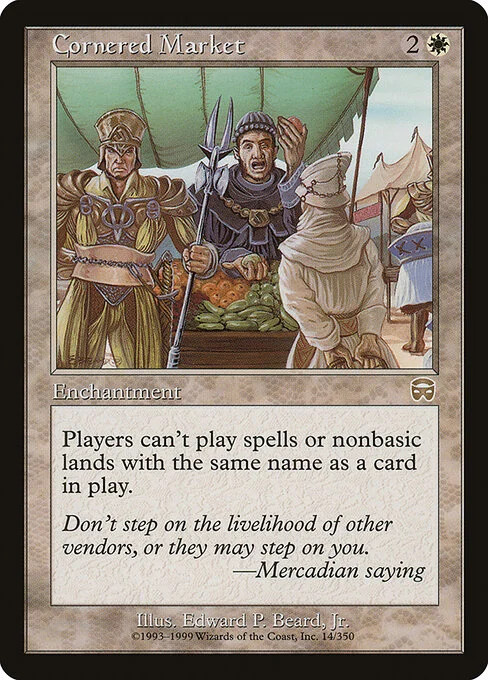 Cornered Market, carta Magic di tipo Enchantment illustrata da Edward P. Beard, Jr.