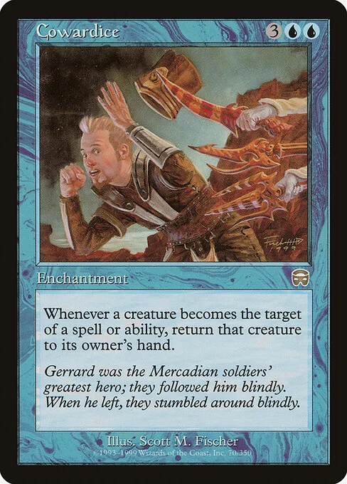 Cowardice, carta Magic di tipo Enchantment illustrata da Scott M. Fischer