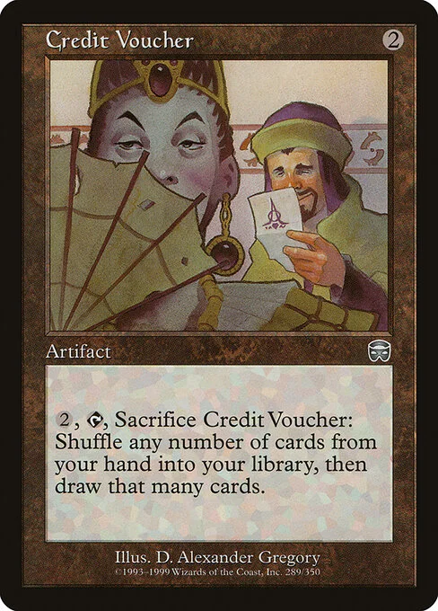 Credit Voucher, carta Magic di tipo Artifact illustrata da D. Alexander Gregory
