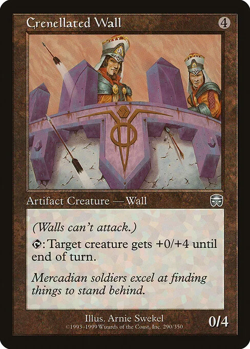 Crenellated Wall, carta Magic di tipo Artifact Creature — Wall illustrata da Arnie Swekel