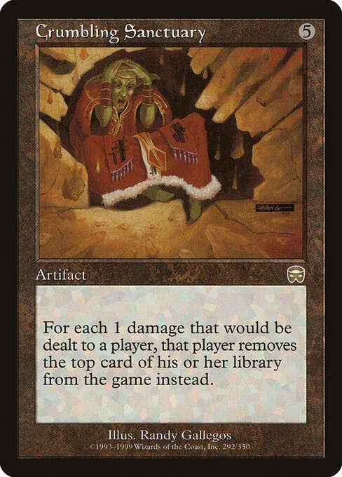 Crumbling Sanctuary, carta Magic di tipo Artifact illustrata da Randy Gallegos