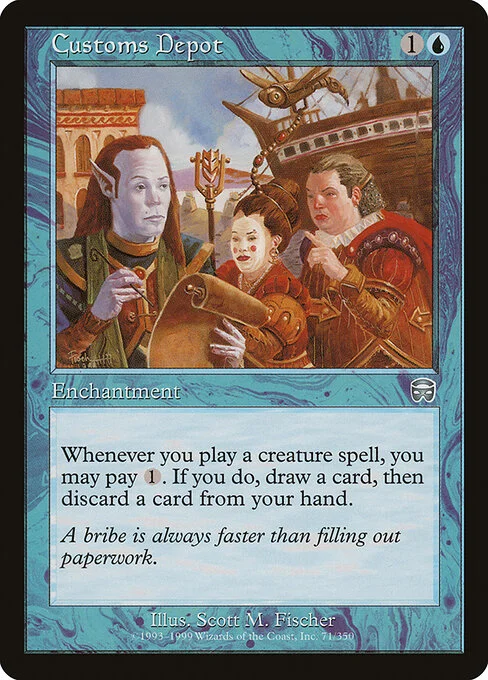 Customs Depot, carta Magic di tipo Enchantment illustrata da Scott M. Fischer