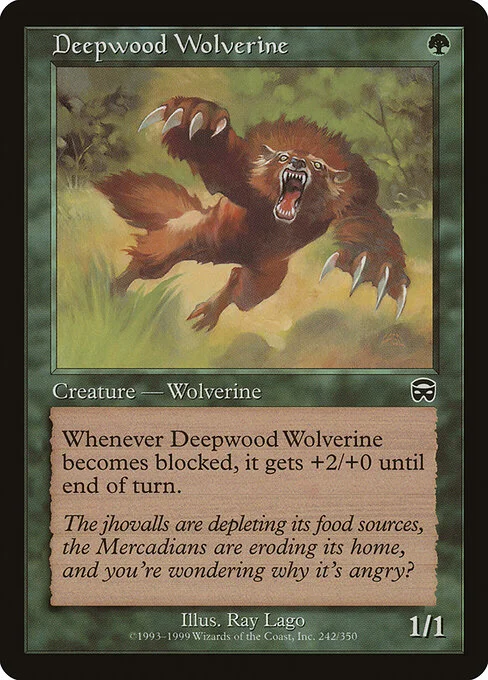 Deepwood Wolverine, carta Magic di tipo Creature — Wolverine illustrata da Ray Lago