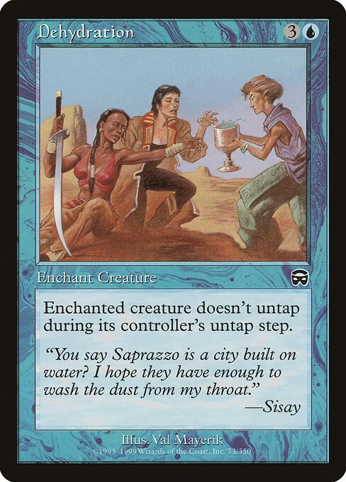 Dehydration, carta Magic di tipo Enchantment — Aura illustrata da Val Mayerik