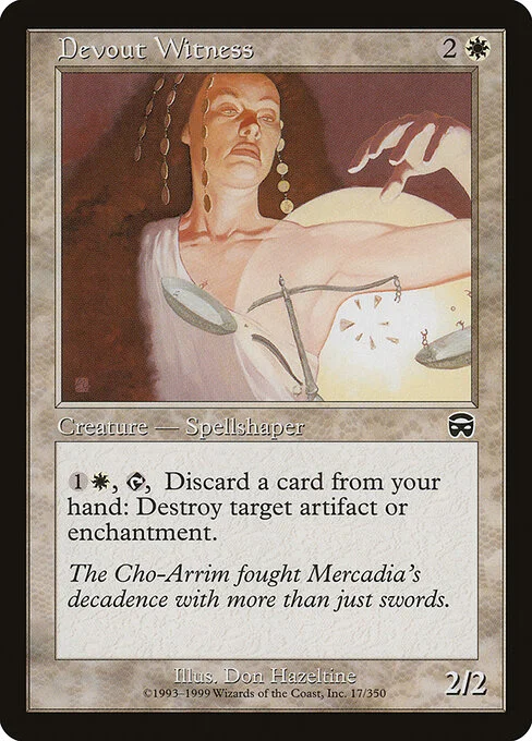 Devout Witness, carta Magic di tipo Creature — Human Spellshaper illustrata da Don Hazeltine