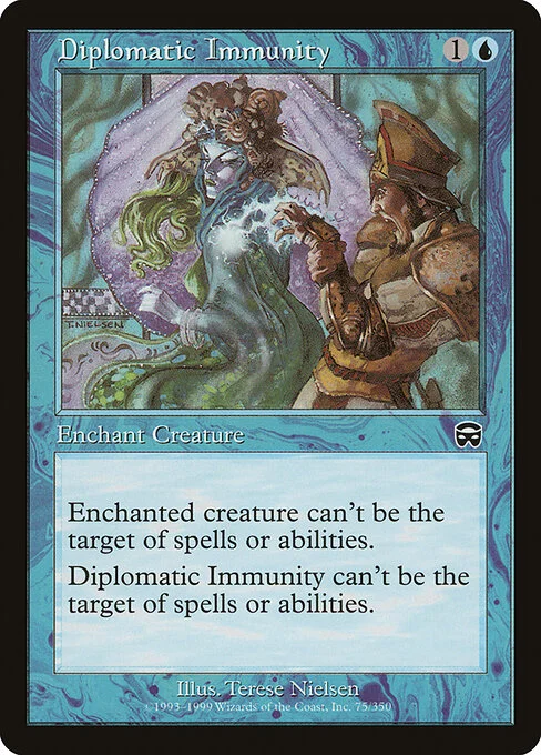 Diplomatic Immunity, carta Magic di tipo Enchantment — Aura illustrata da Terese Nielsen