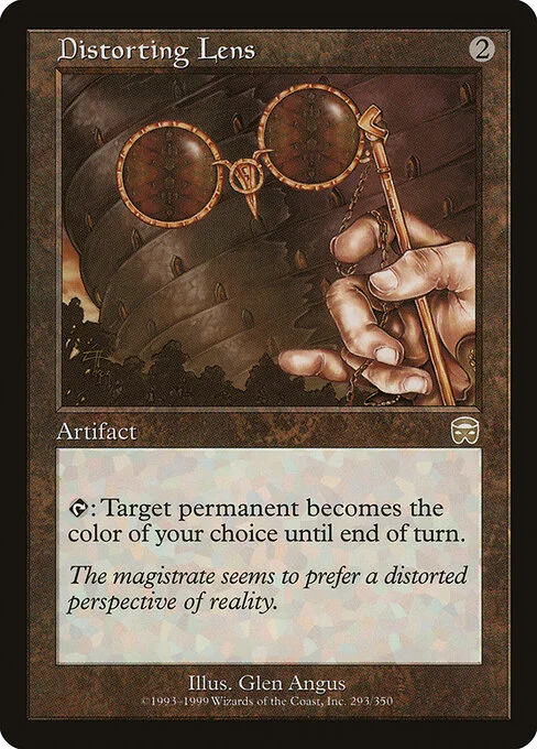 Distorting Lens, carta Magic di tipo Artifact illustrata da Glen Angus