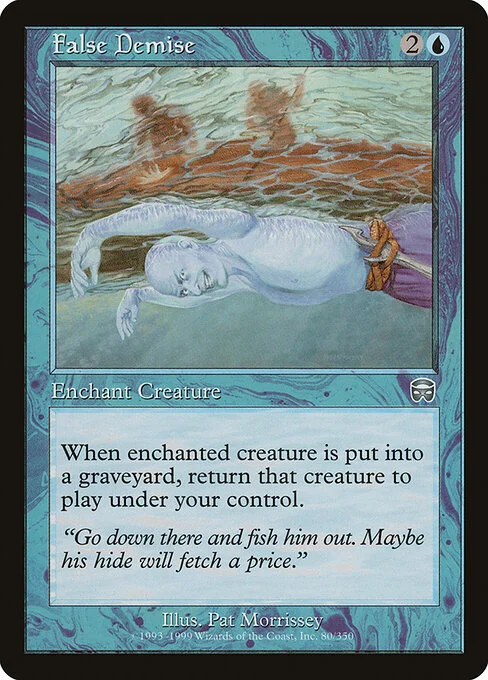 False Demise, carta Magic di tipo Enchantment — Aura illustrata da Pat Lewis