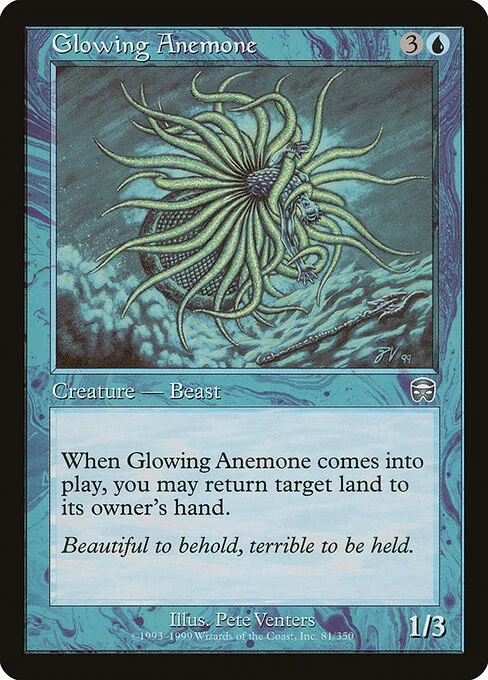 Glowing Anemone, carta Magic di tipo Creature — Jellyfish Beast illustrata da Pete Venters