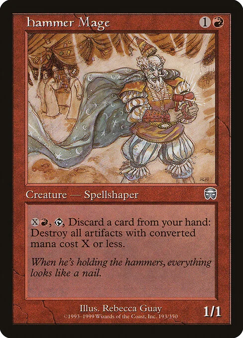 Hammer Mage, carta Magic di tipo Creature — Human Spellshaper illustrata da Rebecca Guay