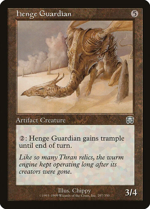 Henge Guardian, carta Magic di tipo Artifact Creature — Dragon Wurm illustrata da Chippy