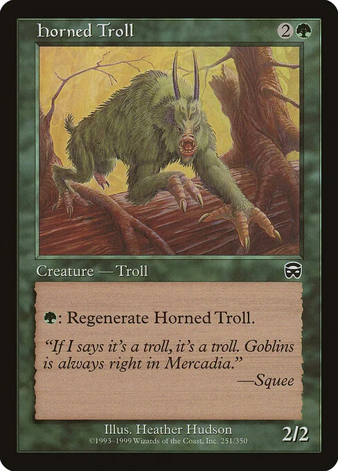 Horned Troll, carta Magic di tipo Creature — Troll illustrata da Heather Hudson