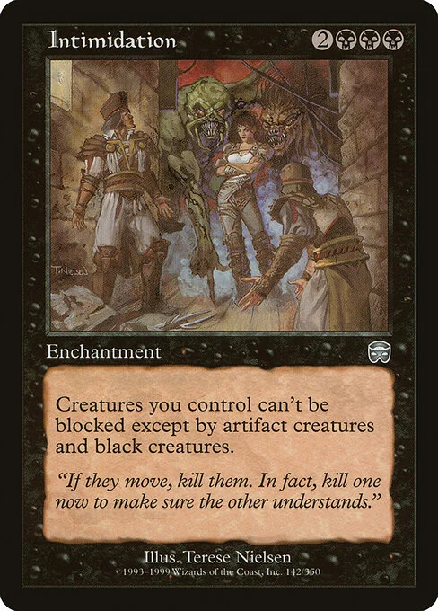 Intimidation, carta Magic di tipo Enchantment illustrata da Terese Nielsen