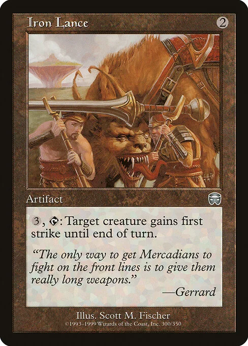 Iron Lance, carta Magic di tipo Artifact illustrata da Scott M. Fischer