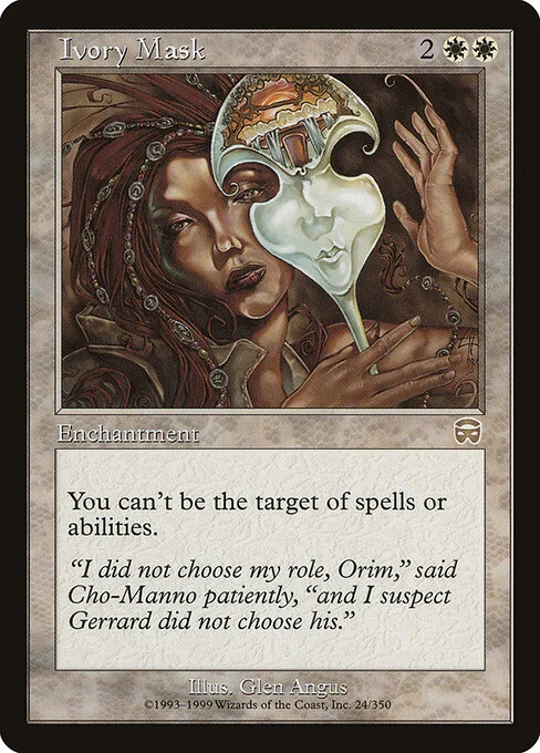 Ivory Mask, carta Magic di tipo Enchantment illustrata da Glen Angus