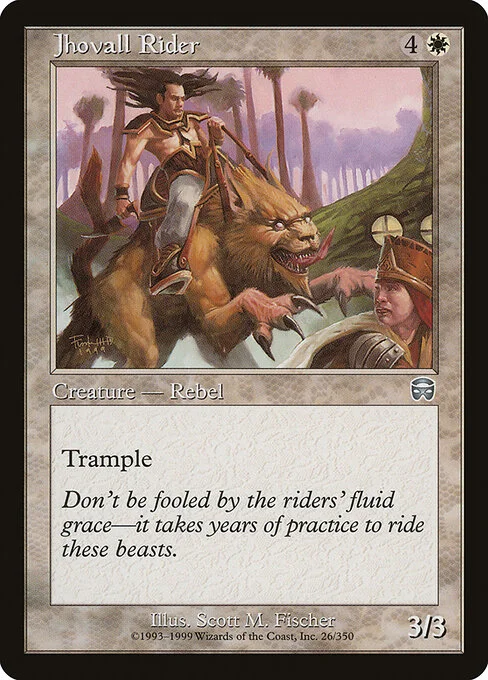 Jhovall Rider, carta Magic di tipo Creature — Human Rebel illustrata da Scott M. Fischer