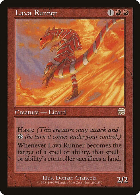 Lava Runner, carta Magic di tipo Creature — Lizard illustrata da Donato Giancola