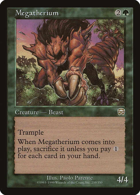Megatherium, carta Magic di tipo Creature — Beast illustrata da Paolo Parente