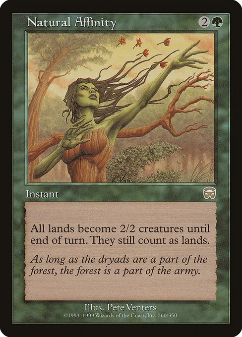 Natural Affinity, carta Magic di tipo Instant illustrata da Pete Venters