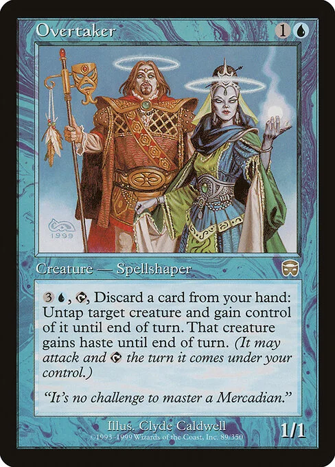 Overtaker, carta Magic di tipo Creature — Merfolk Spellshaper illustrata da Clyde Caldwell