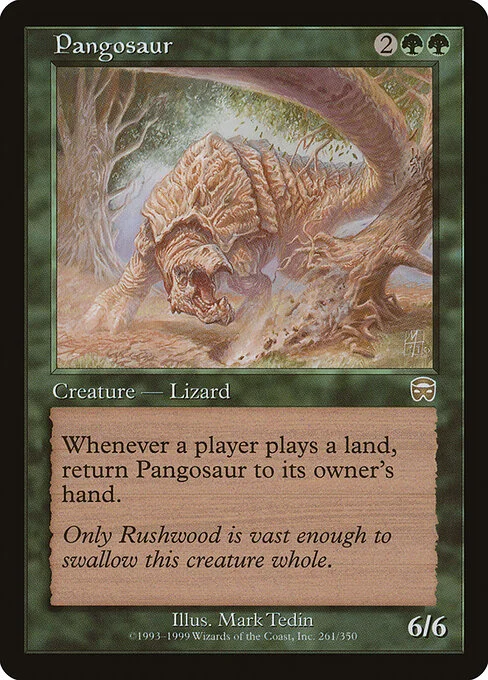 Pangosaur, carta Magic di tipo Creature — Dinosaur illustrata da Mark Tedin