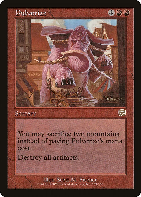 Pulverize, carta Magic di tipo Sorcery illustrata da Scott M. Fischer