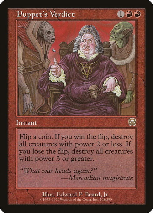 Puppet's Verdict, carta Magic di tipo Instant illustrata da Edward P. Beard, Jr.