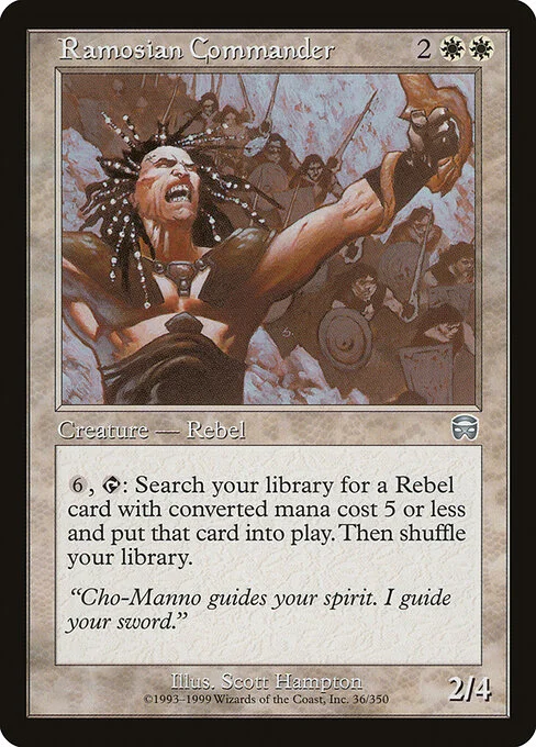 Ramosian Commander, carta Magic di tipo Creature — Human Rebel illustrata da Scott Hampton