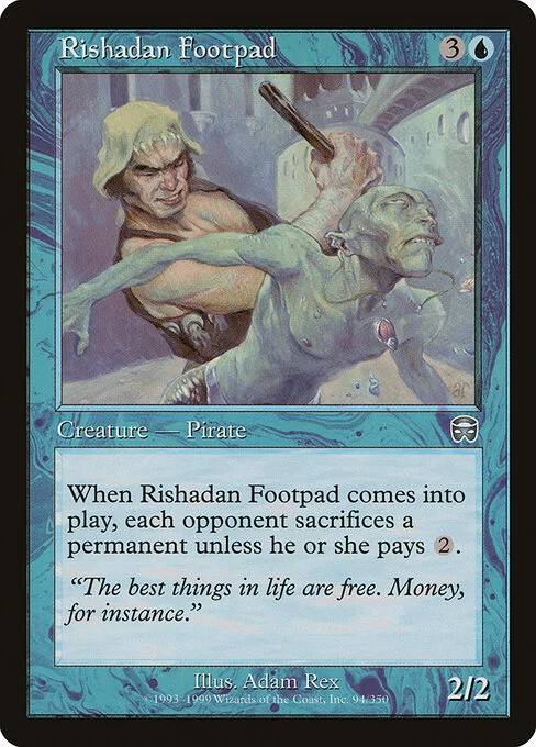 Rishadan Footpad, carta Magic di tipo Creature — Human Pirate illustrata da Adam Rex