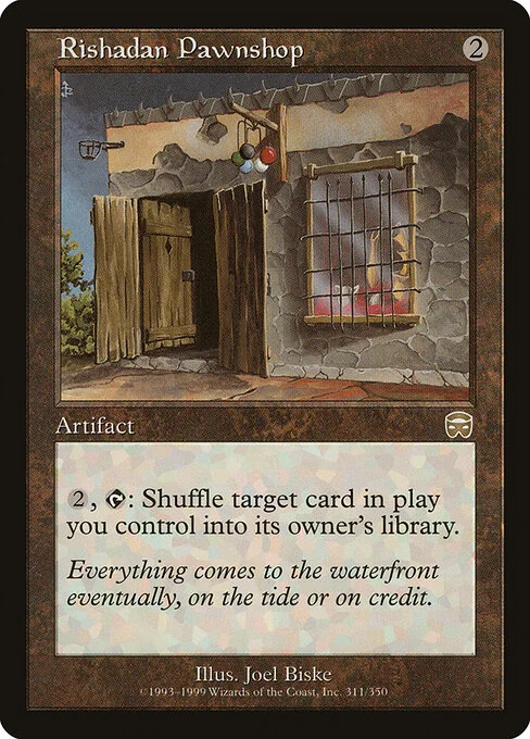 Rishadan Pawnshop, carta Magic di tipo Artifact illustrata da Joel Biske