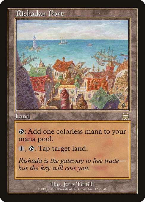 Rishadan Port, carta Magic di tipo Land illustrata da Jerry Tiritilli