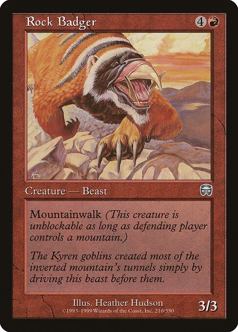 Rock Badger, carta Magic di tipo Creature — Badger Beast illustrata da Heather Hudson