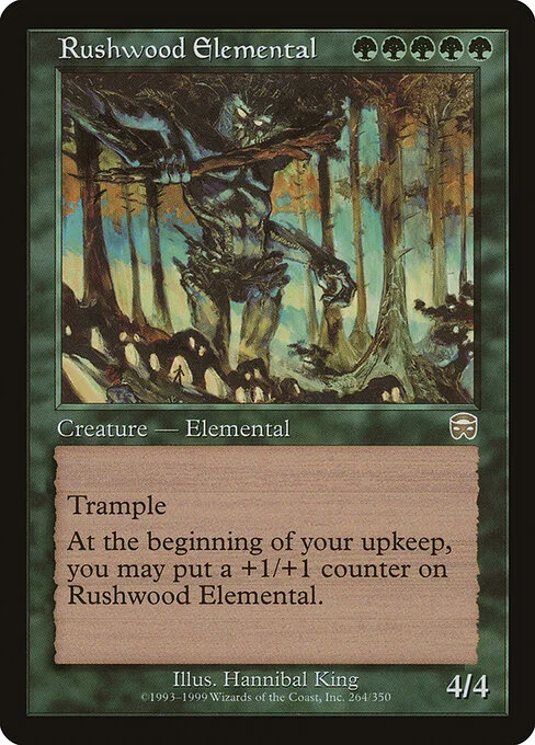 Rushwood Elemental, carta Magic di tipo Creature — Elemental illustrata da Hannibal King