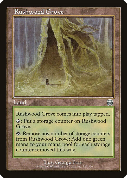 Rushwood Grove, carta Magic di tipo Land illustrata da George Pratt