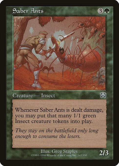 Saber Ants, carta Magic di tipo Creature — Insect illustrata da Greg Staples