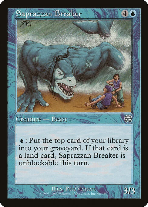Saprazzan Breaker, carta Magic di tipo Creature — Beast illustrata da Pete Venters
