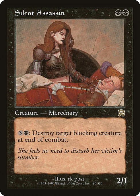 Silent Assassin, carta Magic di tipo Creature — Human Mercenary Assassin illustrata da rk post