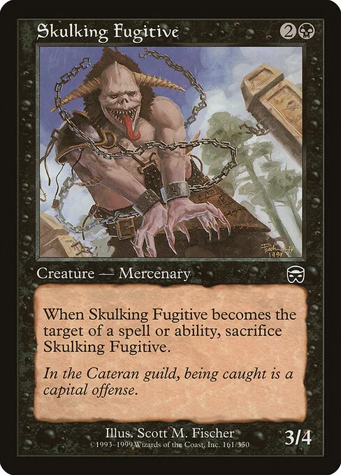 Skulking Fugitive, carta Magic di tipo Creature — Horror Mercenary illustrata da Scott M. Fischer